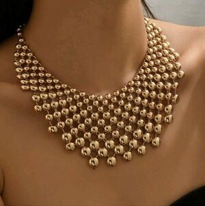 Gold Statement Bib Necklace - Women Jewelry